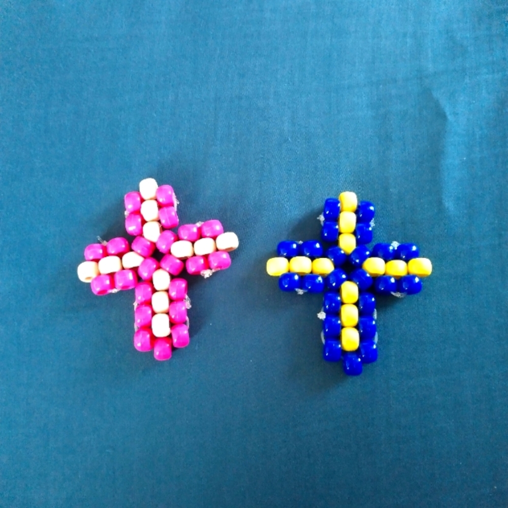 Handmade Kandi bead's Cross